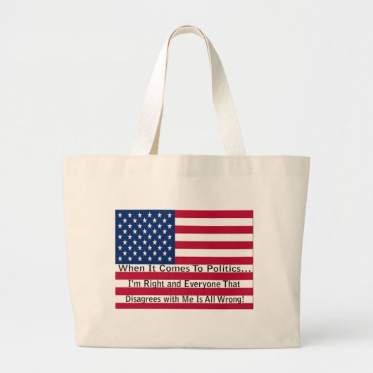 Als het om politiek gaat grote tote bag (Voorkant)