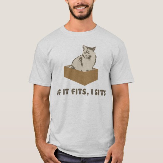 Als het past, zit ik kat t-shirt (Voorkant)