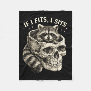 Als het past zit Wasbeer Schedel Grappige Donkere  Fleece Deken