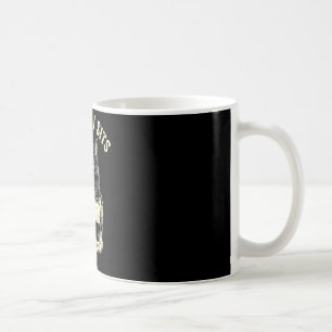 Als het past zit zwart kat schedel minimalistisch koffiemok
