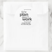 Als het plan niet werkt, verandert het plan niet d ronde sticker (Tas)