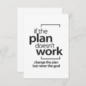 Als het plan niet werkt, verandert het plan niet d RSVP kaartje (Voorkant / Achterkant)