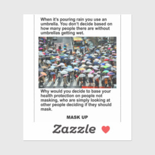 Als het regent, gebruik dan een paraplu vinyl stic sticker