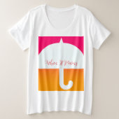 Als het regent paraplu grote maat t-shirt (Design voorkant)