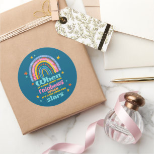 Als het regent, zoek dan naar regenbogen ronde sticker
