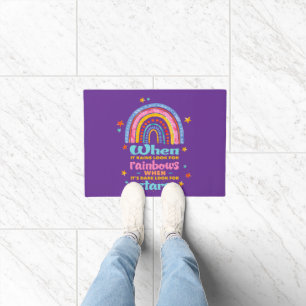 Als het regent, zoek dan regenbogen deurmat