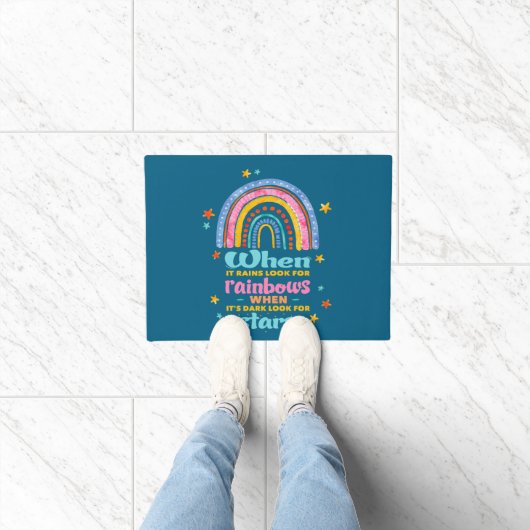 Als het regent, zoek dan regenbogen deurmat (Binnen)