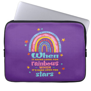 Als het regent, zoek dan regenbogen laptop sleeve