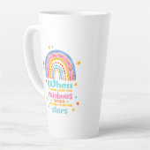 Als het regent, zoek dan regenbogen latte mok (Linkerhoek)