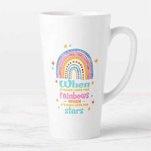Als het regent, zoek dan regenbogen latte mok (Rechts)