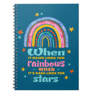 Als het regent, zoek dan regenbogen notitieboek