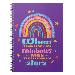 Als het regent, zoek dan regenbogen notitieboek
