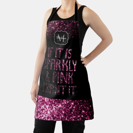 Als het Sparkly en Pink is, wil ik het Monogram Schort (Insitu)