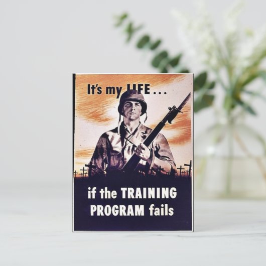 Als het trainingsprogramma mislukt briefkaart (Staand voorkant)