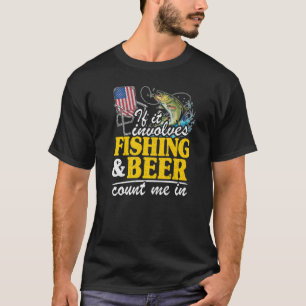 Als het Vist en bier telt, dan tel ik in de vlag v T-shirt