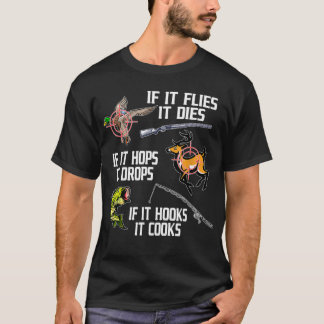 Als het vliegen Dies Hops laat vallen haken koken T-shirt