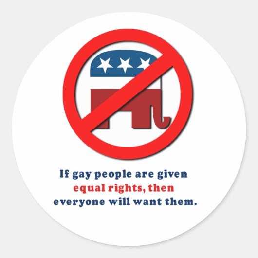 Als homo's gelijke rechten krijgen, dan zal iedere ronde sticker (Voorkant)