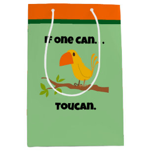Als iemand het kan. Toucan, Funny Pun Cartoon Medium Cadeauzakje