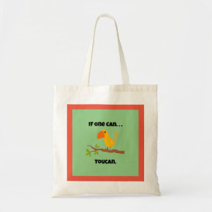Als iemand het kan. Toucan, Funny Pun Cartoon Tote Bag