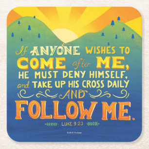 Als iemand me wil achtervolgen vierkante kartonnen onderzetter