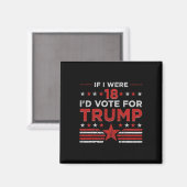 Als ik 18 was zou ik op Trump stemmen Grappig Pro Magneet (Voorkant / Achterkant)