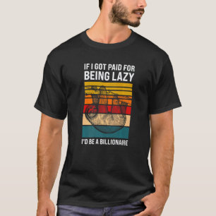 als ik betaald werd om lui te zijn Luie sloffen Lu T-shirt