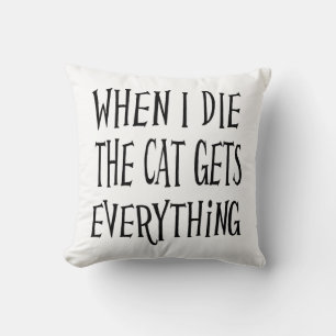 ALS IK DOODGA DE KAT KRIJGT ALLES leuk Lettertype Kussen