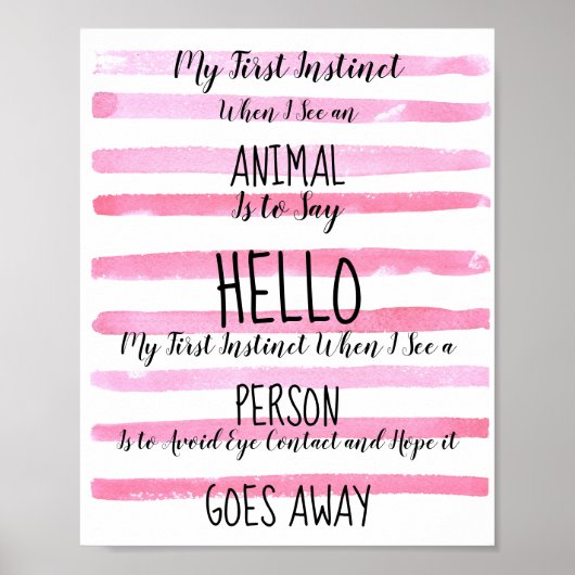 Als ik een dier zie, zeg ik Hallo Poster (Voorkant)