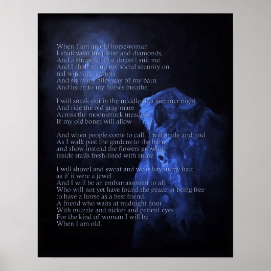 Als ik een oude paardenvrouw druk poster (Voorkant)