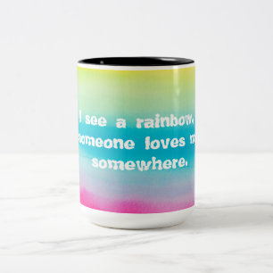 Als ik een regenboog zie tweekleurige koffiemok