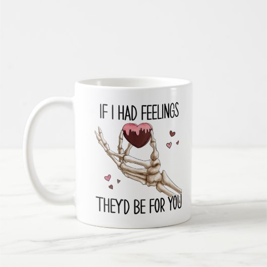 Als ik gevoelens had, Mok met skelet-handkoffie (Links)
