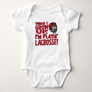 Als ik groot ben, speel ik Lacrosse Red Helmet Romper