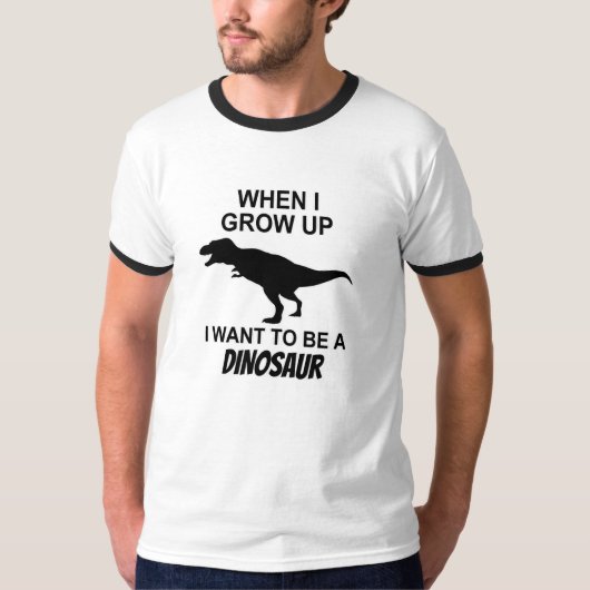 Als ik groot ben, wil ik een Dinosaur T-shirt word (Voorkant)