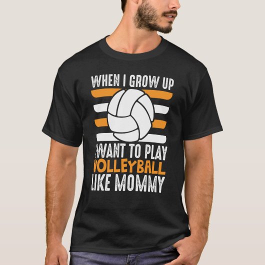 Als ik groot ben, wil ik volleybal spelen zoals Mo T-shirt (Voorkant)