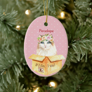 Als ik het goed vind, zit ik   MeisjesKat in een O Keramisch Ornament