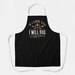 Als ik je leuk vind, zal ik voor je BBQ'en Schort