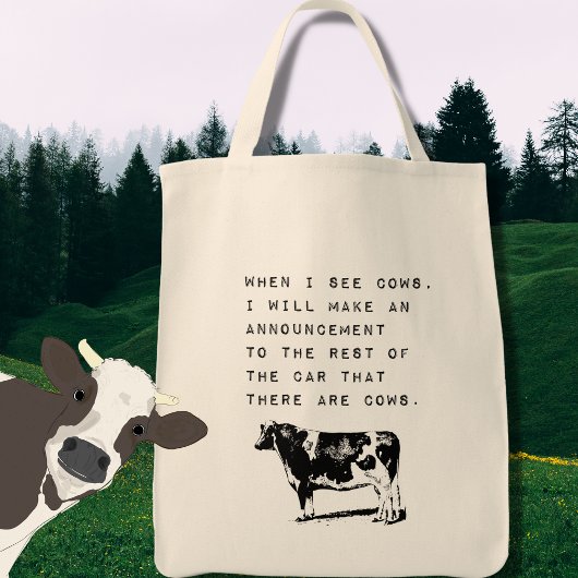 Als ik Koeien zie, zie Koe Lover Meme Tote Bag