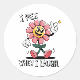 Als ik lach beschamen Humor offensief ongepast Ronde Sticker