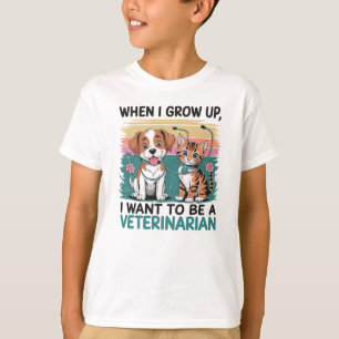 Als ik later groot ben wil ik dierenarts T-shirt w