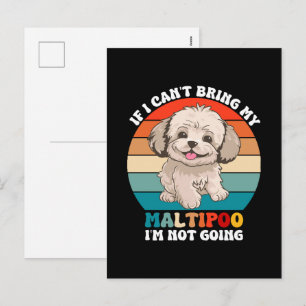 Als ik mijn Maltipoo-hond niet mee kan brengen, ga Feestdagenkaart