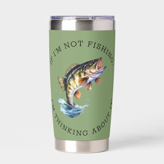 Als ik niet Gevist ben, denk ik erover na! Green Geïsoleerde Drinkbeker (Voorkant)