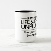 Als ik ooit op levensonderhoud zit.. mok (Midden)