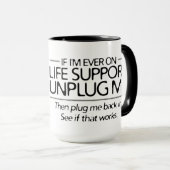 Als ik ooit op levensonderhoud zit.. mok (Voorkant rechts)