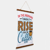 Als ik opsta geef ik Coffee Funny Coffee Quottes Hangend Wandkleed (Gebogen)