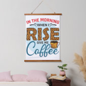 Als ik opsta geef ik Coffee Funny Coffee Quottes Hangend Wandkleed (Slaapkamer)