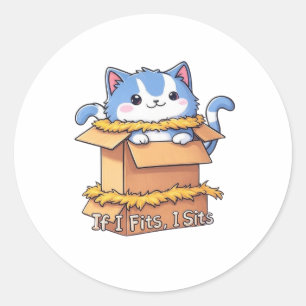 Als ik past, zit ik kat in de Sticker van de doos