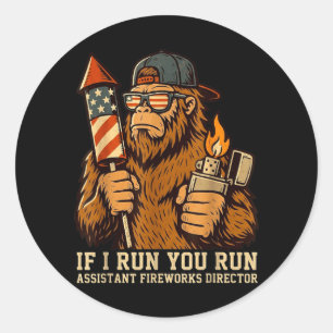 Als ik Ren Ren Onmiddellijke Vuurwerk Regisseur Gr Ronde Sticker