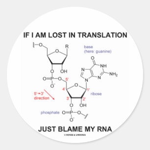 Als ik vertaal ben, geef dan mijn RNA de schuld Ronde Sticker
