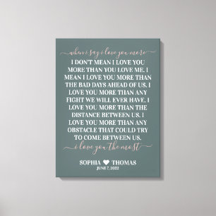 Als ik zeg dat ik meer van je hou huwelijksjubileu canvas afdruk