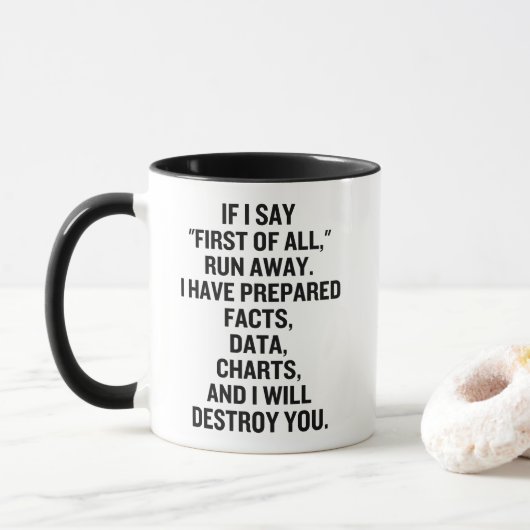 Als ik zeg eerst weglopen mok (Met donut)